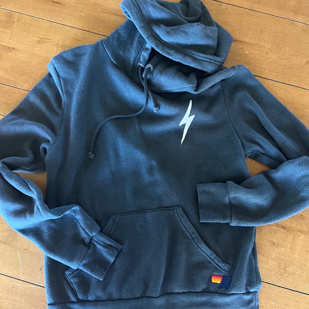 Aviator Nation Women's Charcoal Lightning Bolt Hoodie